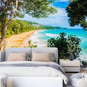 3D Sommer Strand L2382 Abnehmbare Tapete selbstklebende Tapete Extra große Peel & Stick Wallpaper Tapete Wandbild AJ HINTERGRUNDBILDER