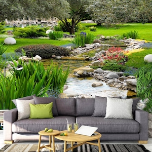 3D Park Clear Creek R4915 Verwijderbaar Behang Zelfklevend Behang Extra Grote Peel &Stick Wallpaper Wallpaper Mural AJ WALLPAPERS