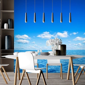 3D breite blaue Meer R6904 abnehmbare Tapete selbstklebend Tapete extra groß Peel & Stick Tapete Tapete Wandbild AJ WALLPAPERS