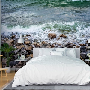 3D Cool Green Sea L1636 Abnehmbare Tapete selbstklebende Tapete Extra große Peel & Stick Wallpaper Tapete Wandbild AJ HINTERGRUNDBILDER
