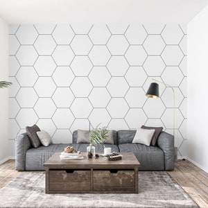 Papel de parede hexagonal 3d l2701, papel de parede removível, autoadesivo, extra grande, casca e bastão, mural aj