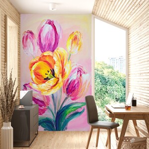 3d tulipa flores l1409 papel de parede removível auto adesivo extra grande casca & vara papel de parede mural aj papéis de parede