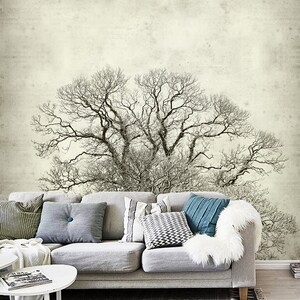 3D Schnee Winter Baum R10181 abnehmbare Tapete selbstklebend Tapete extra groß Peel & Stick Tapete Tapete Wandbild AJ WALLPAPERS