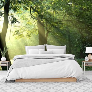 3D Sunny Forest Romance L739 abnehmbare Tapete selbstklebende Tapete extra groß Peel & Stick Tapete Tapete Wandbild AJ WALLPAPERS