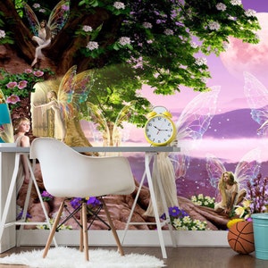 3D Tree Fairy Watch A1691 Removable Wallpaper Self Adhesive Wallpaper Extra Large Peel & Stick Wallpaper Wallpaper Mural AJ WALLPAPERS
