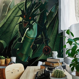 3D Devil Flying Dragon Inky Sky A035 abnehmbare Tapete selbst klebende Tapete große Peel & Stick Wallpaper Wallpaper Wandbild Vincent