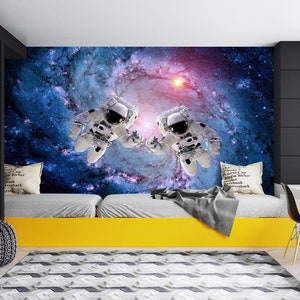 3D Space Astronaut R6264 Verwijderbaar Behang Zelfklevend Behang Extra Grote Peel &Stick Wallpaper Wallpaper Mural AJ WALLPAPERS