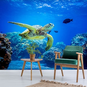 3D Ancienne Tortue de Mer L1622 Papier Peint Amovible Papier Peint Auto Adhésif Extra Large Peel & Stick Papier Peint Mural AJ WALLPAPERS