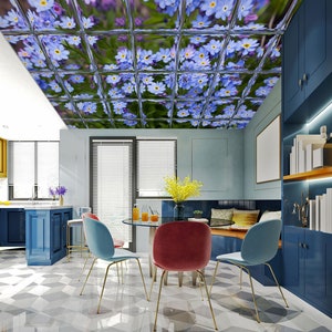 3D chic paarse bloemen CA2491 plafond behang verwijderbare zelfklevende behang grote peel & stick behang muurschildering AJ WALLPAPERS