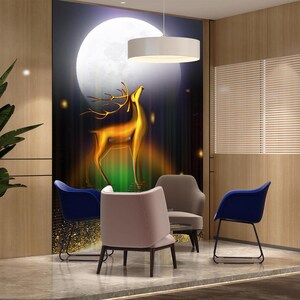 3D Animal Noble Deer L2304 Papel de parede removível Papel de parede autoadesivo Extra grande Peel & Stick Papel de parede Mural AJ PAPÉIS DE PAREDE