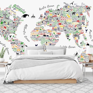 Mapa mundi 3d criatividade l978 papel de parede removível papel de parede autoadesivo extra grande casca e bastão papel de parede mural aj