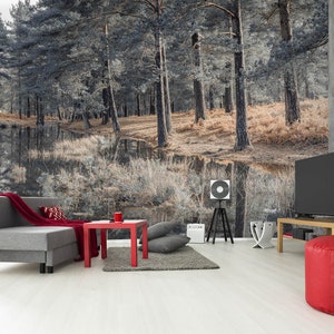 3D Forest River Memory A8007 abnehmbare Tapete selbstklebend Tapete große Peel & Stick Tapete Tapete Wandbild Assaf Frank