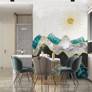 3D Mountain Marble L2410 Papel pintado removible Papel pintado autoadhesivo Extra grande Peel & Stick Wallpaper Mural AJ WALLPAPERS