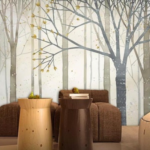 3D Wald E423 abnehmbare Tapete selbstklebende Tapete Extra große Peel & Stick Wallpaper Wallpaper Wandbild AJ WALLPAPERS