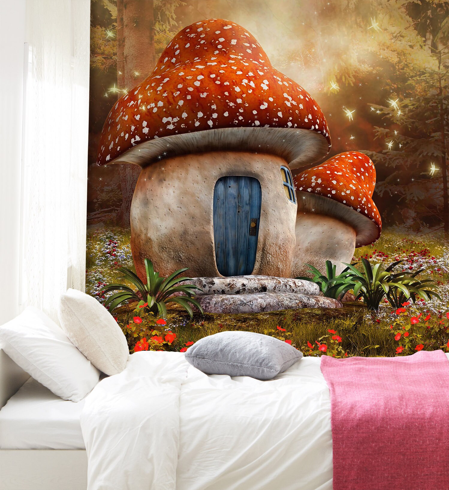 3D Mushroom House L25 Removable Wallpaper Self Adhesive | Etsy