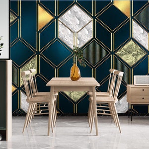 3D Hexagonal Mármore L2327 Papel de Parede Removível Papel de Parede Autoadesivo Extra Grande Peel & Stick Papel de Parede Mural AJ PAPÉIS DE PAREDE