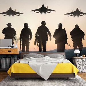 3D Kampfflugzeug L1822 Abnehmbare Tapete selbstklebende Tapete Extra große Peel & Stick Wallpaper Wallpaper Wandbild AJ HINTERGRUNDBILDER