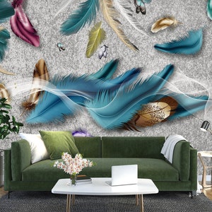 3D Lindas Penas L2589 Papel de Parede Removível Papel de Parede Autoadesivo Extra Grande Peel & Stick Papel de Parede Mural AJ PAPÉIS DE PAREDE