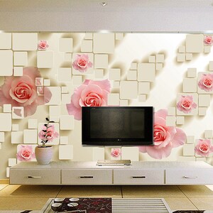 3D Light Pink Rose Wish R11577 Fondo de pantalla extraíble Fondo de pantalla autoadhesivo Papel tapiz Extra grande Peel & Stick Wallpaper Wallpaper Mural AJ WALLPAPERS