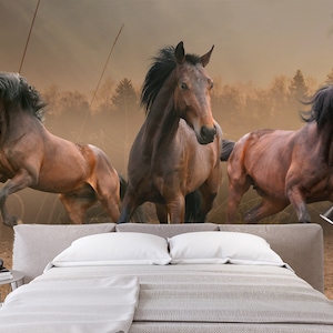3D Horse Race A1392 verwisselbare wallpaper zelf klevende wallpaper extra grote Peel & stick Wallpaper Wallpaper muurschildering AJ WALLPAPERS