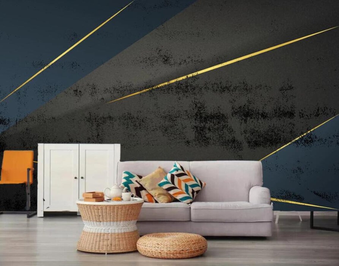 3D Black A2007 Removable Wallpaper Self Adhesive Wallpaper Etsy