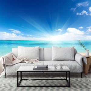 3D einfache Meer Strand R11332 abnehmbare Tapete selbstklebend Tapete extra groß Peel & Stick Tapete Tapete Wandbild AJ WALLPAPERS