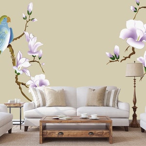 3D Blauwe Papegaai Schilderij R1427 Verwijderbaar Behang Zelfklevend Behang Extra Grote Peel &Stick Wallpaper Wallpaper Mural AJ WALLPAPERS