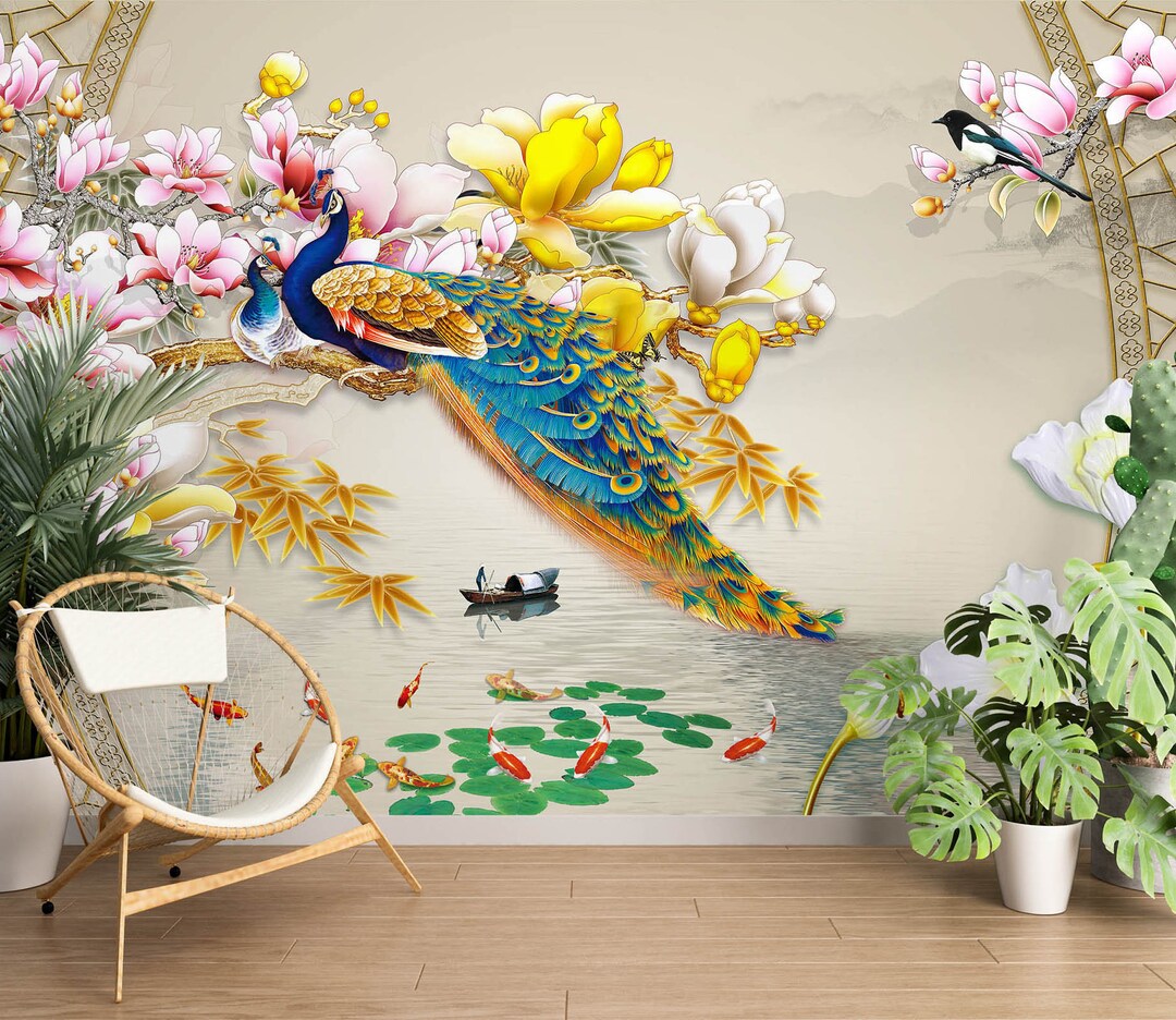 VITICP Papier Peint Panoramique Mural Auto-adhésif 3D Stickers Muraux Portrait de chat animal Autocollant Décor Applicable aux Couloirs Murs et Salons 200x140 cm