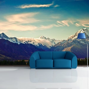 3D Snow Mountain R5066 Fondo de pantalla extraíble Fondo de pantalla autoadhesivo Papel tapiz extra grande Peel & Stick Wallpaper Wallpaper Mural AJ WALLPAPERS