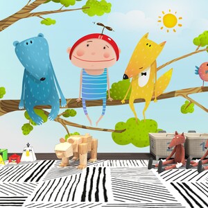 3D Cartoon E354 abnehmbare Tapete selbstklebende Tapete Extra große Peel & Stick Wallpaper Wallpaper Wandbild AJ WALLPAPERS