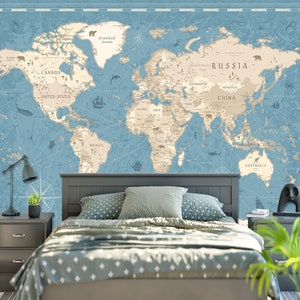 3d elegante mapa do mundo l1031 papel de parede removível auto adesivo extra grande casca & vara papel de parede mural aj papéis de parede