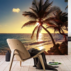 3D Sunny Sea Beach R4526 abnehmbare Tapete selbstklebend Tapete extra groß Peel & Stick Tapete Tapete Wandbild AJ WALLPAPERS