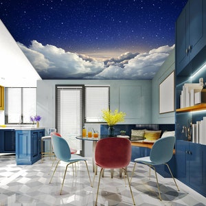 3D Charm Sternenhimmel CA731 Deckentapete abnehmbare selbstklebende Tapete große Schale & Klebetapete Tapete Wandbild AJ WALLPAPERS
