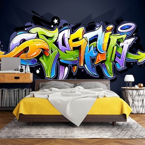 3d graffiti letras l2809 papel de parede removível auto adesivo extra grande casca & vara papel de parede mural aj papéis de parede