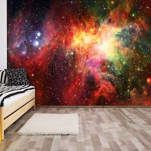 3D Rot Grün Galaxy R6270 abnehmbare Tapete selbstklebend Tapete extra groß Peel & Stick Tapete Tapete Wandbild AJ WALLPAPERS