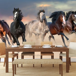 3D Horse Race A1469 verwisselbare wallpaper zelf klevende wallpaper extra grote Peel & stick Wallpaper Wallpaper muurschildering AJ WALLPAPERS