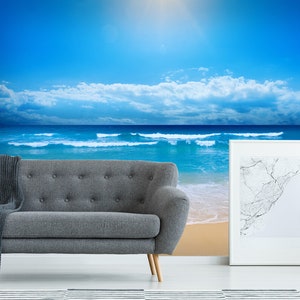 3D Sunny Blue Sea L779 abnehmbare Tapete selbstklebende Tapete extra groß Peel & Stick Tapete Tapete Wandbild AJ WALLPAPERS