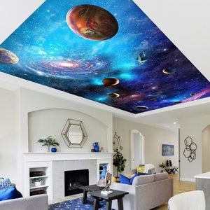 3D Special Planet Farben CA2330 Deckentapete abnehmbare selbstklebende Tapete große Peel & Stick Tapete Tapete Wandbild