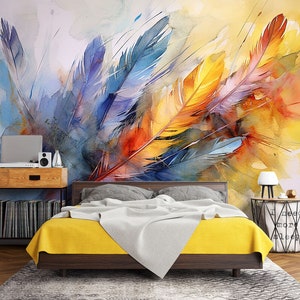 3D Aquarela Pena L1768 Papel de Parede Removível Papel de Parede Autoadesivo Extra Grande Peel & Stick Papel de Parede Mural AJ PAPÉIS DE PAREDE