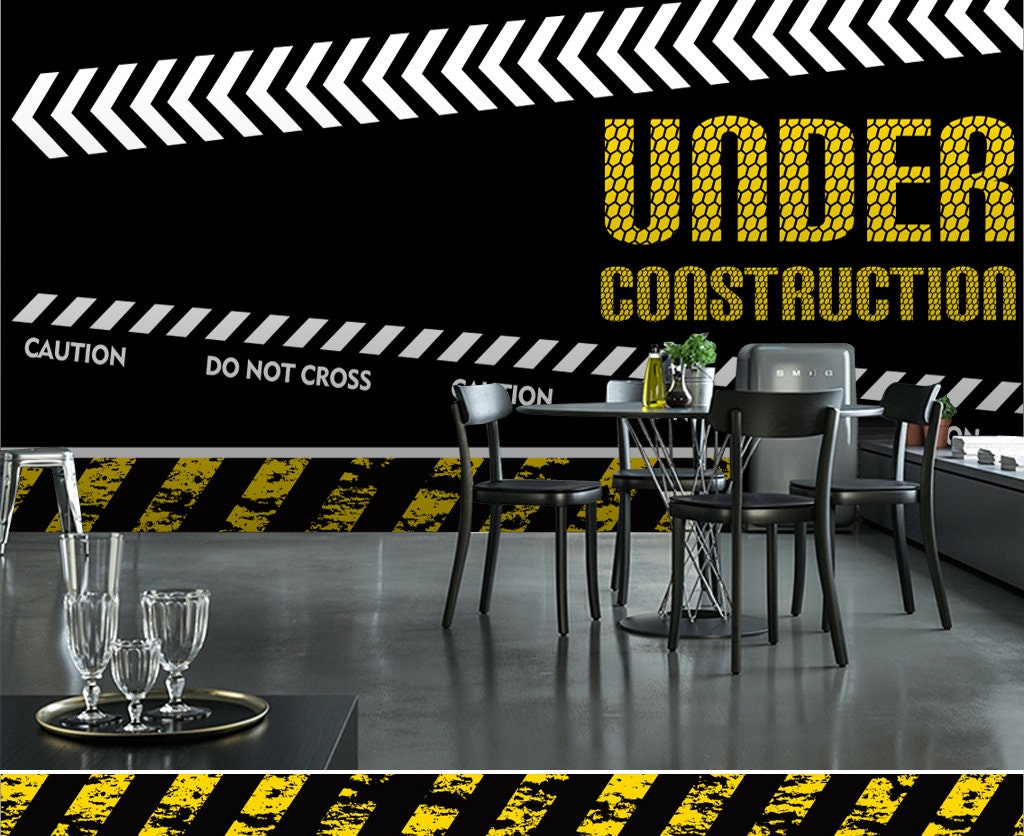 3D Under Construction A1726 Removable Wallpaper Self Adhesive | Etsy