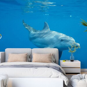 3D Tier Delfin L1824 Abnehmbare Tapete selbstklebende Tapete Extra große Peel & Stick Wallpaper Tapete Wandbild AJ HINTERGRUNDBILDER