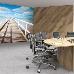 3D Meer und Brücke MM89 abnehmbare kommerzielle Tapete selbst klebende Händler Business Wallpaper Extra große Peel & Stick AJ WALLPAPERS