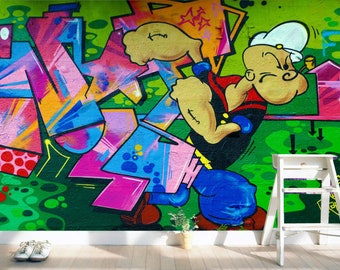 3d Graffiti Shaped A1058 Removable Wallpaper Self Adhesive Etsy