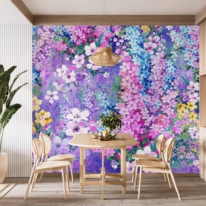 Verträumte 3D-Blumen L2445 Entfernbare Tapete Selbstklebende Tapete Extra Großes Wandbild zum Abziehen und Aufkleben AJ WALLPAPERS