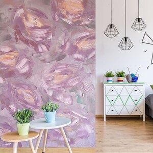 3D Light Purple Flower Art A8065 Fondo de pantalla extraíble Fondo de pantalla autoadhesivo Papel tapiz grande Peel & Stick Wallpaper Mural Skromova Marina