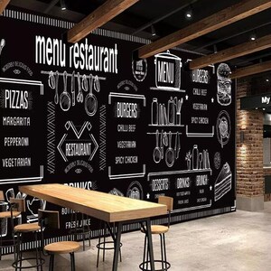 3D Menú Restaurante A2718 Papel pintado extraíble autoadhesivo Fondo de pantalla extra grande Peel & Stick Wallpaper Mural AJ WALLPAPERS