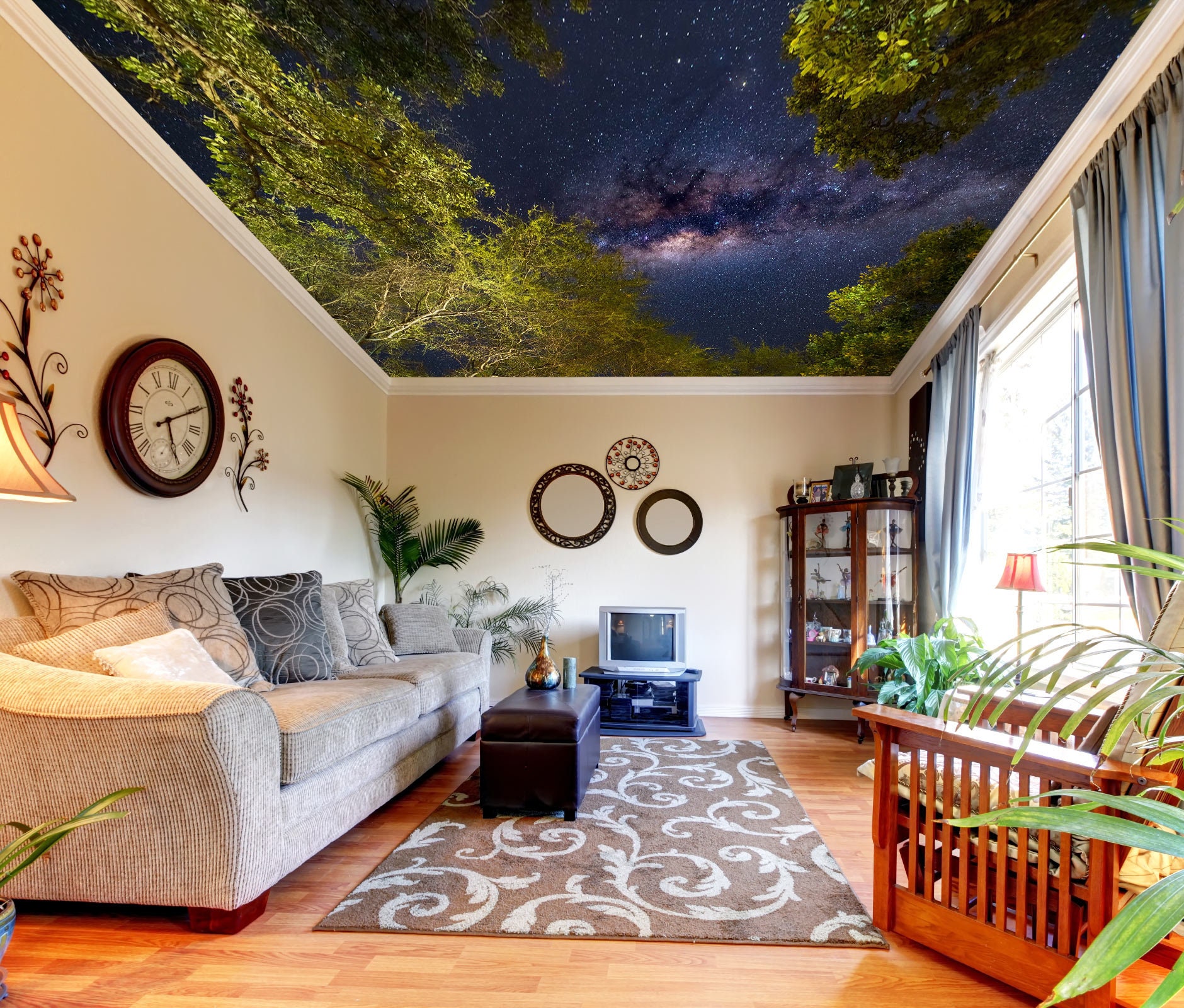 3D Night Sky CA209 Ceiling Wallpaper Removable Self Adhesive