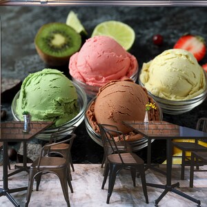 3D Glamour Ice Cream R6638 Carta da parati rimovibile Carta da parati autoadesiva Carta da parati Extra Large Peel & Stick Carta da parati Carta da parati murale AJ WALLPAPERS