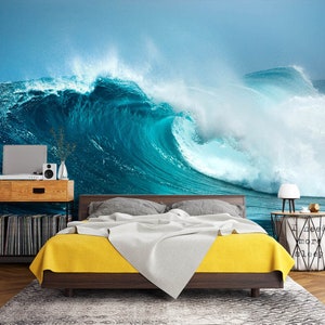 3D Blau Meereswellen L2681 Entfernbare Tapete Selbstklebende Tapete Extra Großes Wandbild zum Abziehen und Aufkleben AJ WALLPAPERS