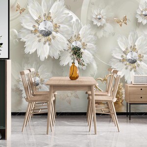 3D Diamant Blumen L1947 abnehmbare Tapete selbstklebende Tapete Extra große Peel & Stick Wallpaper Wallpaper Wandbild AJ HINTERGRUNDBILDER